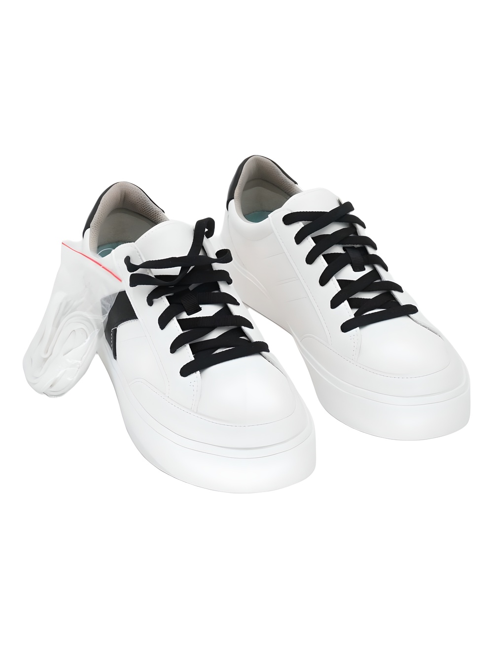 Dr. Scholl's Madison Lace Sneakers White Black Faux Leather Size 10M